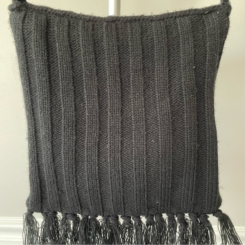 Knit Shoulder Crossbody Bag Black - Picture 3 of 5